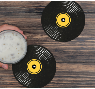 Vinyl records retro coasters - TenStickers