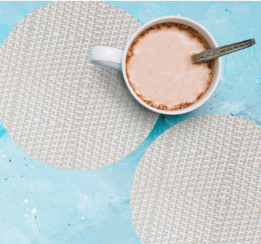 White rattan effect texture effect coaster - TenStickers