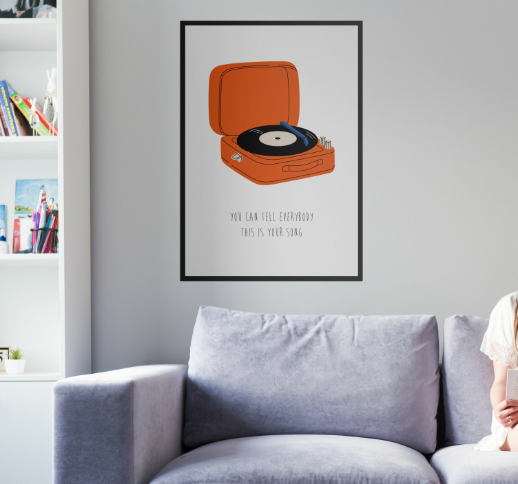 Turntable music lyrics poster for wall - TenStickers