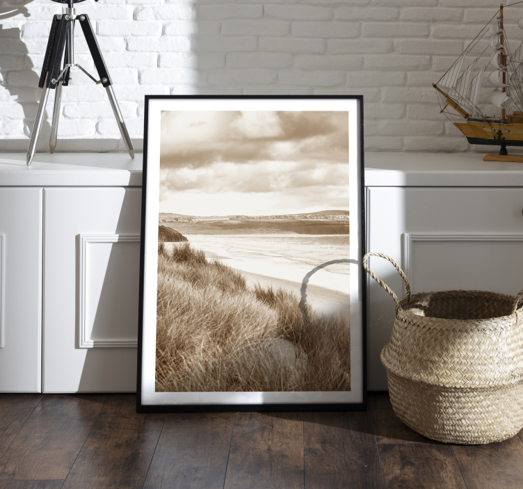 Coastal landscape sepia tones poster - TenStickers