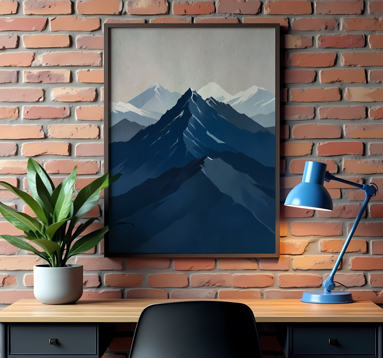 High mountains artistic drawing poster - TenStickers