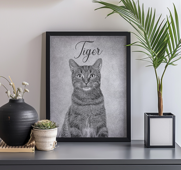 Personalised drawing style pet poster - TenStickers