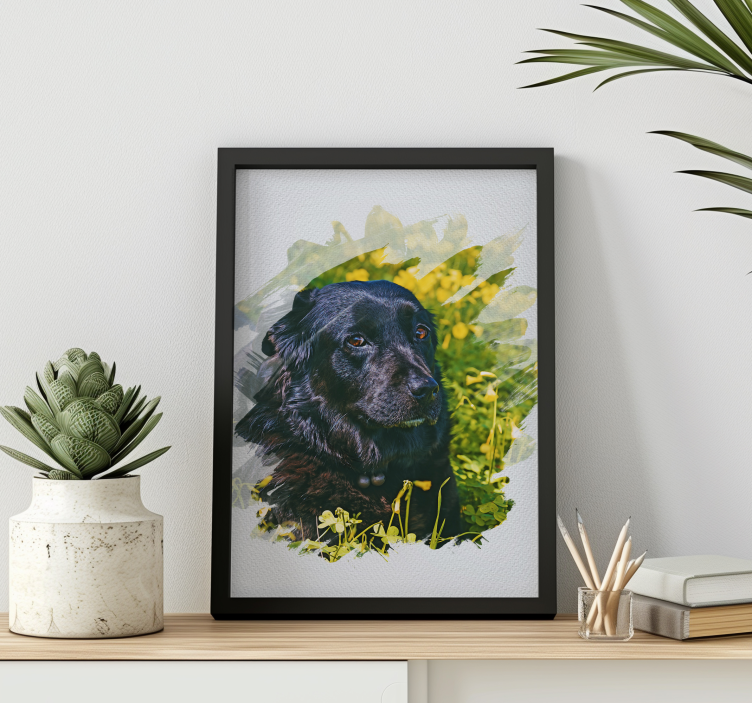Personalised watercolour effect pet poster - TenStickers