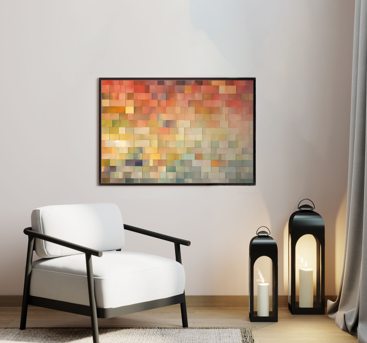 Squares of colour abstract art poster  - TenStickers