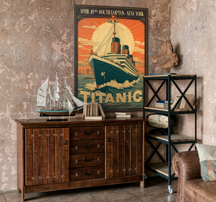 Titanic's maiden voyage vintage poster - TenStickers