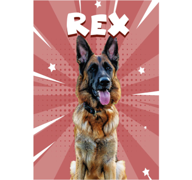 Personalised comic style pet poster - TenStickers
