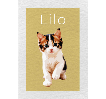Personalised drawing effect pet poster - TenStickers