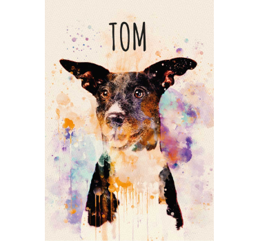 Personalised watercolour art pet poster - TenStickers