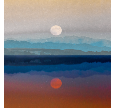 Living room poster with beautiful moon design - TenStickers