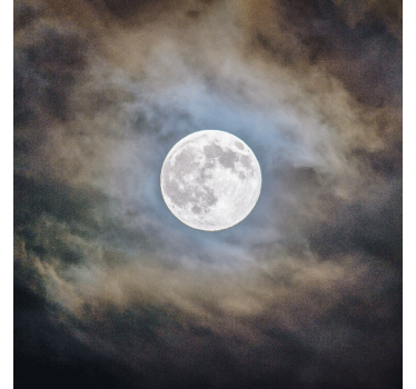 Living room poster full moon night art print - TenStickers