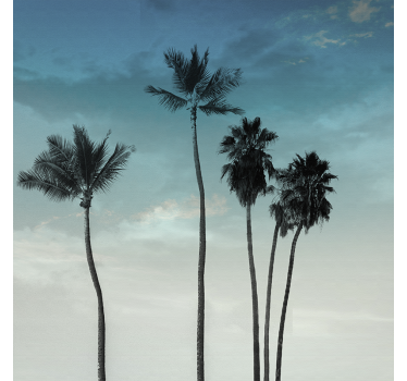 Living room poster with five tall palm trees design - TenStickers