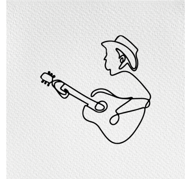 Living room poster cute minimalist guitarist design - TenStickers