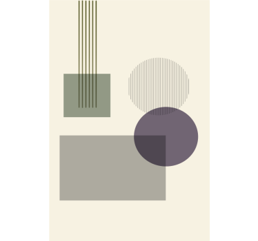 Living room poster soft geometric shapes - TenStickers