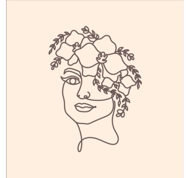 Living room poster minimalist floral woman silhouette - TenStickers