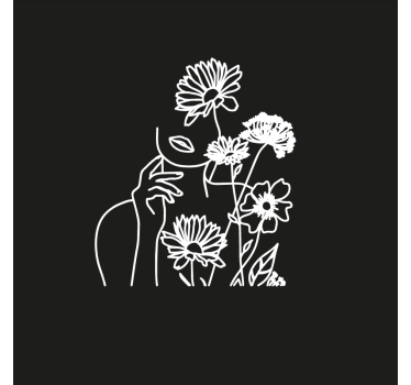 Living room poster minimalistic floral design - TenStickers