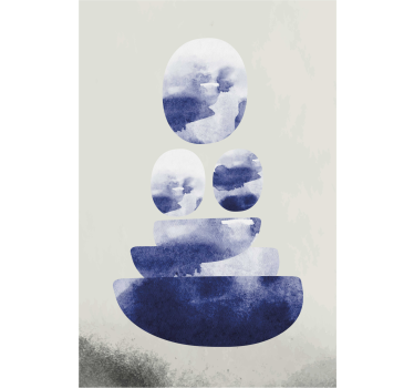 Living room poster in blue shape - TenStickers
