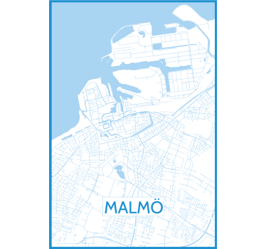 Living room poster map of malmo - TenStickers