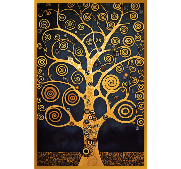 Living room poster abstract tree artwork - TenStickers