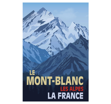 Living room poster mont-blanc vintage design - TenStickers