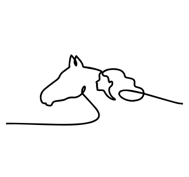 Living room poster of woman with horses line art - TenStickers