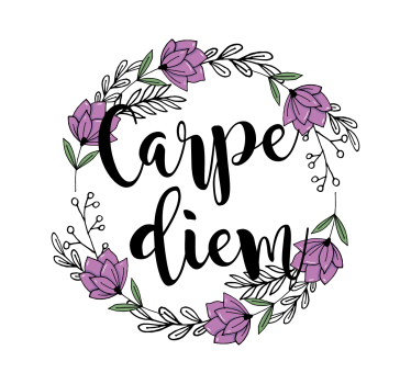 Living room poster carpe diem colorful floral design - TenStickers