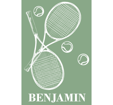 Nursery poster personalised tennis art print - TenStickers