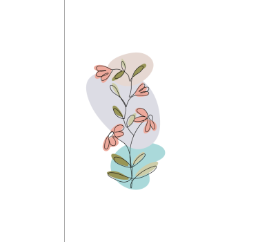 Flowers poster featuring minimalist daisy and rose design - TenStickers