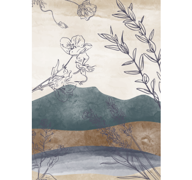 Flowers poster botanical silhouette - TenStickers