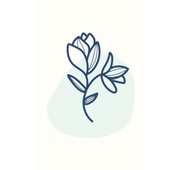 Flowers poster botanical outline drawing - TenStickers