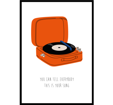 Turntable music lyrics poster for wall - TenStickers