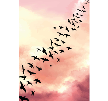 Flying birds living room poster - TenStickers