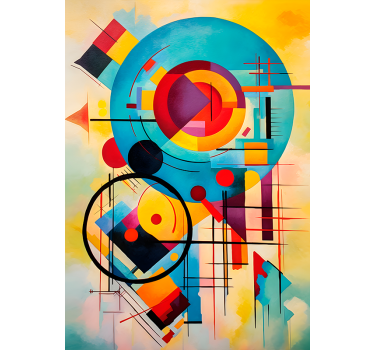 Abstract circles expressionism art wall poster - TenStickers