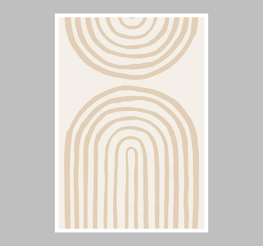 Beige soft lines abstract art wall decor - TenStickers