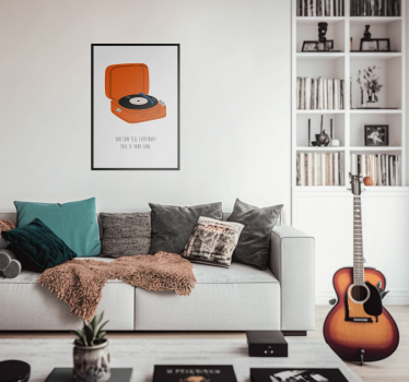 Turntable music lyrics poster for wall - TenStickers
