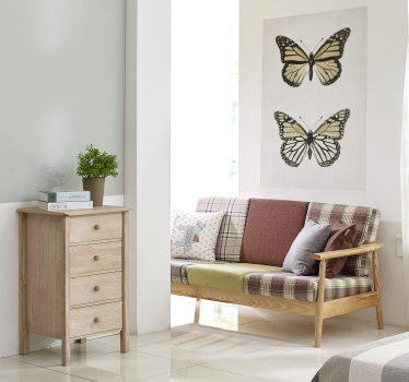 Vintage Butterfly Design Poster Wall Decor - TenStickers