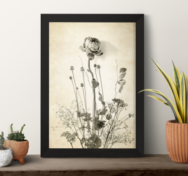Bouquet of flowers on beige background wall poster - TenStickers