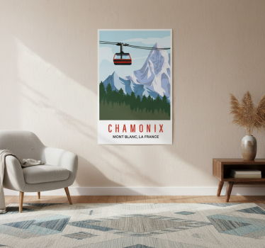 Living room poster chamonix mountain view - TenStickers