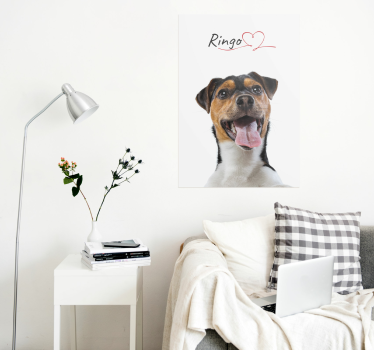 Custom dog love wall poster - TenStickers