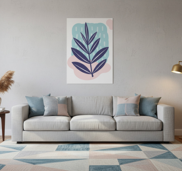 Flowers poster abstract leaf print - TenStickers