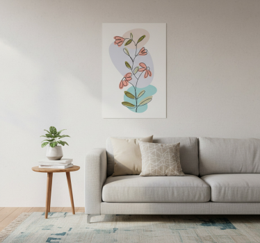 Flowers poster featuring minimalist daisy and rose design - TenStickers