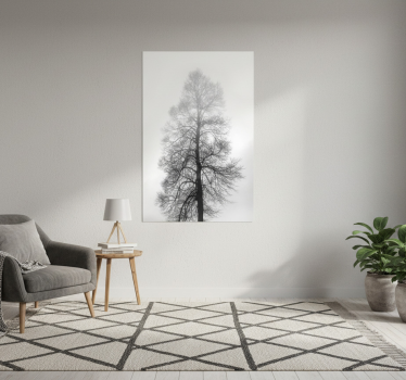 Flowers poster monochrome tree silhouette art - TenStickers