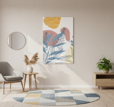 Flowers poster scandinavian style abstract leaves - TenStickers