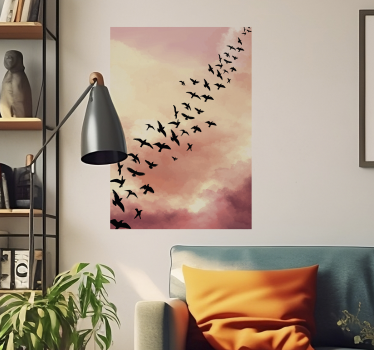 Flying birds living room poster - TenStickers