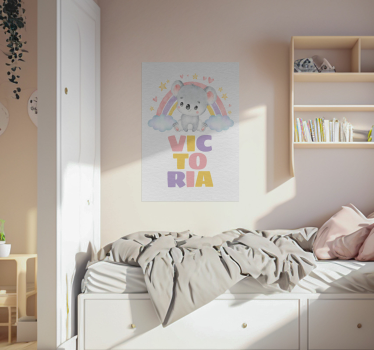  Koala and Rainbow nursery poster - TenStickers