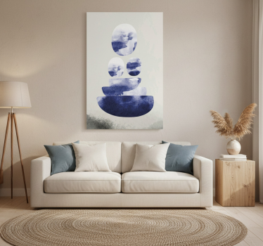 Living room poster blue balance forms - TenStickers
