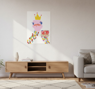 Living room poster colorful ostriches art style - TenStickers