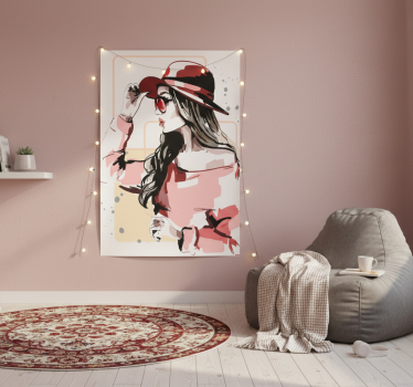 Living room poster elegant ladies with hats - TenStickers