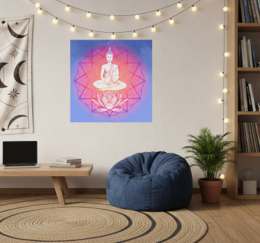 Living room poster mandala buddha meditating art - TenStickers