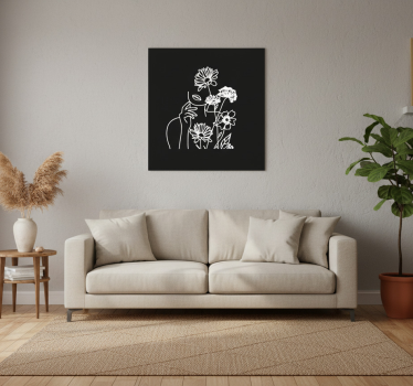 Living room poster minimalistic floral design - TenStickers