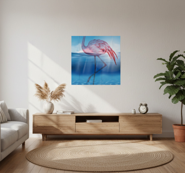 Living room poster of underwater flamingo design - TenStickers
